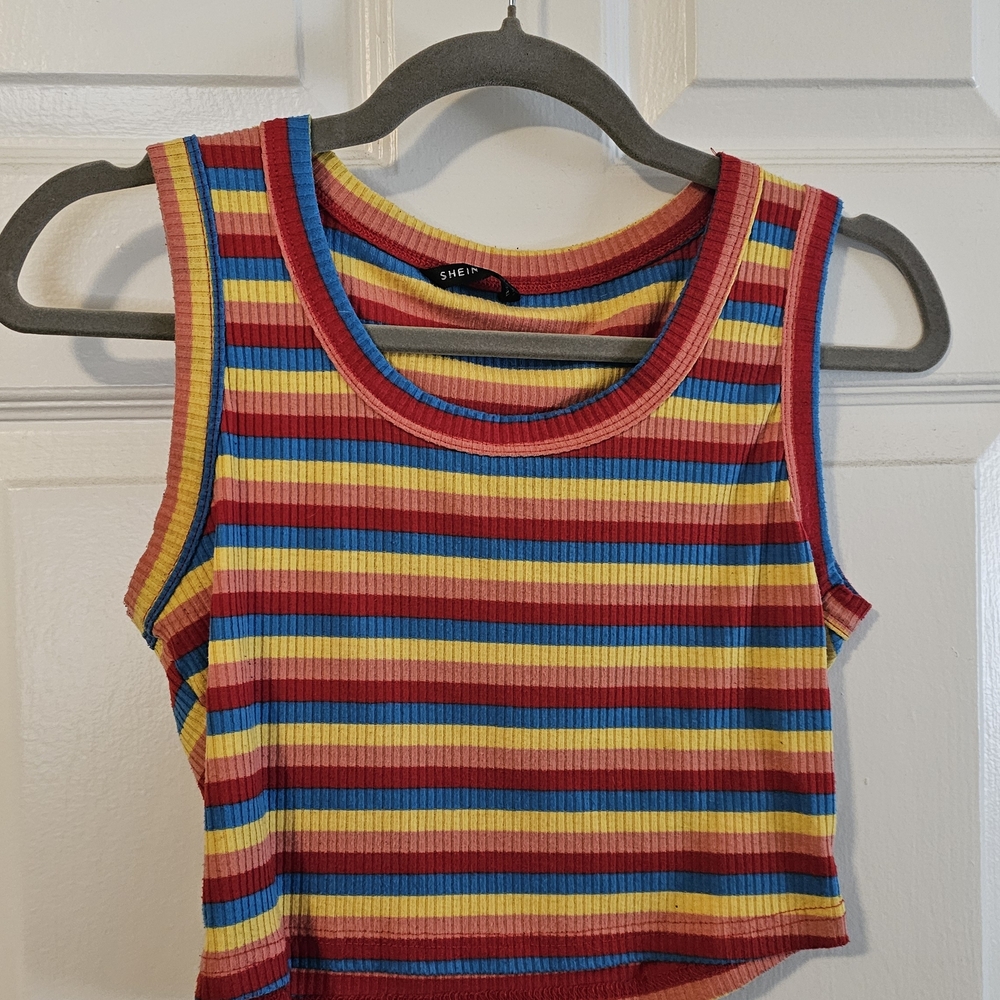 SHEIN Colorful Striped Knit Top